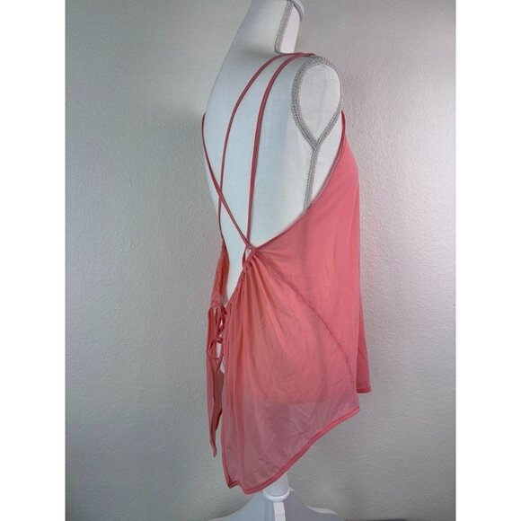 Lululemon women's 10 such a cinch tank in light coral mesh strappy back stretch - Picture 4 of 9